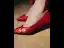Chinese Stijl Rode Handgemaakt Geborduurde Bruidsschoenen 2026 6 cm Naaldhakken / Stiletto Spitse Neus Huwelijk Pumps