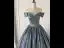 Chic / Belle Bleu Marine Glitter Robe De Bal 2026 Robe Boule De l'épaule Manches Courtes Dos Nu Longue Robe De Ceremonie