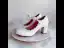 Elegant White Lace Flower Wedding Shoes 2022 Pearl 7 cm Thick Heels Round Toe Wedding Pumps High Heels