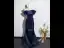 Vintage / Retro Navy Blue Evening Dresses 2026 Trumpet / Mermaid Off-The-Shoulder Short Sleeve Backless Floor-Length / Long Formal Dresses