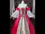 Vintage / Originale Médiévale Fushia En Dentelle Fleur Robe De Bal 2026 Robe Boule U-Cou Manches de cloche Dos Nu Longue Robe De Ceremonie