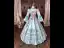 Vintage / Originale Médiévale Bleu Ciel Perle Noeud Faux Diamant Robe De Bal 2026 Robe Boule Encolure Dégagée Manches de cloche Longue Robe De Ceremonie