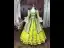 Vintage / Originale Médiévale Inhabituel Vert Cendré En Dentelle Fleur Impression Robe De Bal 2026 Robe Boule Encolure Carrée Manches de cloche Dos Nu Longue Robe De Ceremonie
