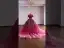 Volumineux Dégradé De Couleur Bordeaux Perlage En Dentelle Fleur Paillettes Robe De Bal 2026 Robe Boule V-Cou Manches Courtes Tribunal Train Robe De Ceremonie