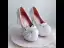 Stunning White Pearl Rhinestone Lace Flower Wedding Shoes 2022 14 cm Stiletto Heels Round Toe Wedding Pumps High Heels