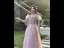 Chic / Belle Rose Sombre Perle Velour Robe Demoiselle D'honneur 2022 Princesse Encolure Carrée Manches Courtes Dos Nu Longue Demoiselle D'honneur Robe De Ceremonie