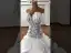 Luxe Blanche Paillettes Perle Faux Diamant Volants Robe De Mariée 2026 Trompette / Sirène Bustier Sans Manches Dos Nu Chapel Train