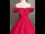 Vintage / Retro Red Prom Dresses 2026 Ball Gown Off-The-Shoulder Short Sleeve Backless Floor-Length / Long Formal Dresses