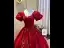 Vintage / Retro Burgundy Prom Dresses 2026 Ball Gown Square Neckline Puffy Short Sleeve Backless Floor-Length / Long Formal Dresses