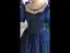 Vintage / Retro Navy Blue Beading Pearl Sequins Prom Dresses 2023 Ball Gown Square Neckline Short Sleeve Backless Floor-Length / Long Prom Formal Dresses