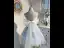 Chic / Belle Bleu Ciel Volants Perle En Dentelle Fleur Anniversaire Robe De Fête 2022 Princesse Bretelles Spaghetti Sans Manches Dos Nu Noeud Longue Cocktail Robe De Ceremonie