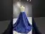High-end Ocean Blue Rhinestone Ruffle Prom Dresses 2022 Ball Gown One-Shoulder Sleeveless Backless Floor-Length / Long Prom Formal Dresses