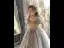 Chic / Belle Gris Étoile Paillettes Anniversaire Robe Ceremonie Fille 2022 Robe Boule Encolure Carrée Gonflée Manches Courtes Perlage Dos Nu Longue Robe Ceremonie Fille