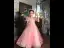 Chic / Beautiful Candy Pink Beading Star Sequins Flower Girl Dresses 2022 A-Line / Princess Scoop Neck Short Sleeve Floor-Length / Long Prom