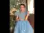 Sparkly Sky Blue Star Sequins Short Flower Girl Dresses 2022 Short Sleeve A-Line / Princess Scoop Neck Prom