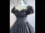 Elegant Black Beading Flower Satin Prom Dresses 2023 Ball Gown Scoop Neck Puffy Short Sleeve Backless Floor-Length / Long Prom Formal Dresses