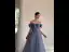Sexy Pool Blue Prom Dresses 2021 A-Line / Princess Ruffle Off-The-Shoulder Rhinestone Short Sleeve Backless Floor-Length / Long Formal Dresses