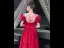 Elegant Burgundy Satin Prom Dresses 2021 A-Line / Princess Spaghetti Straps Ruffle Short Sleeve Backless Floor-Length / Long Prom Formal Dresses