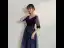 Sparkly Royal Blue Suede Star Sequins Prom Dresses 2021 A-Line / Princess V-Neck 1/2 Sleeves Floor-Length / Long Prom Formal Dresses