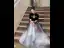 Style Chinois Noire Faux Diamant Paillettes Robe De Bal 2023 Princesse Col Haut Manches Courtes Longue Robe De Ceremonie