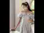 Sparkly Grey Glitter Sequins Prom Dresses 2023 A-Line / Princess Scoop Neck Ruffle Short Sleeve Backless Floor-Length / Long Prom Formal Dresses