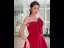 Modest  Burgundy Satin Prom Dresses 2023 A-Line / Princess One-Shoulder Bow Sleeveless Backless Floor-Length / Long Prom Formal Dresses