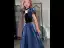 Elegant Navy Blue Satin Prom Dresses 2022 A-Line / Princess Square Neckline Puffy Short Sleeve Backless Floor-Length / Long Formal Dresses