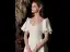 Modest / Simple Ivory Pearl Satin Prom Dresses 2022 A-Line / Princess Square Neckline Puffy Short Sleeve Floor-Length / Long Formal Dresses