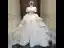 Luxury / Gorgeous Charming Ivory Beading Pearl Rhinestone Star Sequins Wedding Dresses 2022 Ball Gown High Neck Cascading Ruffles Short Sleeve Royal Train