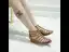 Vintage / Retro Roman Summer Brown Street Wear Womens Sandals 2022 5 cm Wedges T-Strap Open / Peep Toe Sandals