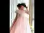 Chic / Belle Rougissant Rose Anniversaire En Dentelle Paillettes Robe Ceremonie Fille 2022 Princesse Encolure Carrée Gonflée Manches Courtes Dos Nu Longue Robe Ceremonie Fille