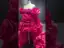 High-end Fashion Fuchsia Beading Pearl Rhinestone Sequins Cascading Ruffles Prom Dresses 2022 A-Line / Princess Asymmetrical Scoop Neck Short Sleeve Prom