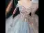 Elegant Sky Blue Sequins Lace Flower Prom Dresses 2022 Ball Gown Off-The-Shoulder Sleeveless Backless Floor-Length / Long Prom Formal Dresses