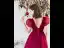 Modest / Simple Burgundy Beading Formal Dresses 2022 A-Line / Princess Square Neckline Puffy Short Sleeve Backless Floor-Length / Long Prom Prom Dresses