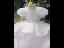 Luxury / Gorgeous White Beading Pearl Rhinestone Sequins Birthday Flower Girl Dresses 2023 Cascading Ruffles Ball Gown High Neck Puffy Short Sleeve Backless Floor-Length / Long