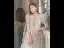 Chic / Beautiful Grey Beading Glitter Evening Dresses 2023 A-Line / Princess Scoop Neck Short Sleeve Backless Floor-Length / Long Evening Party Formal Dresses