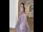 Charmant Violet Perlage Paillettes Robe De Soirée 2023 Princesse Bretelles Spaghetti Manches Courtes Dos Nu Longue Soirée Robe De Ceremonie