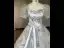 Elegant Grey Beading Pearl Sequins Prom Dresses 2023 Ball Gown Square Neckline Bow Sash Short Sleeve Backless Floor-Length / Long Prom Formal Dresses