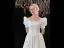 Vintage / Retro Ivory Satin Homecoming Graduation Dresses Prom Dresses 2023 A-Line / Princess Square Neckline Pearl Short Sleeve Backless Floor-Length / Long Formal Dresses