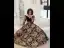 Vintage / Retro Fancy Black Printing Prom Dresses 2023 A-Line / Princess V-Neck 1/2 Sleeves Backless Prom Floor-Length / Long Formal Dresses
