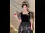 Chic / Beautiful Black Beading Pearl Sequins Evening Dresses 2023 A-Line / Princess Square Neckline Short Sleeve Backless Floor-Length / Long Evening Party Formal Dresses