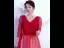 Fashion Red Gradient-Color Prom Dresses 2021 A-Line / Princess V-Neck Star Sequins 3/4 Sleeve Backless Floor-Length / Long Formal Dresses