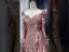 Haut de Gamme Scintillantes Doré Paillettes Robe De Soirée 2021 Princesse Encolure Carrée Manches Longues Dos Nu Chapel Train Robe De Ceremonie