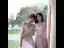 Fashion Blushing Pink Bridesmaid Dresses 2021 A-Line / Princess Scoop Neck Lace Flower Appliques 3/4 Sleeve Backless Floor-Length / Long Wedding Party Dresses