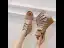 Bohemia Chic / Beautiful Gold Street Wear Womens Sandals 2021 5 cm Wedges Open / Peep Toe Sandals
