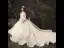 Vintage / Retro Ivory See-through Wedding Dresses 2019 A-Line / Princess Scoop Neck Long Sleeve Beading Chapel Train Ruffle