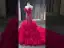 High-end Fuchsia Handmade  Beading Pearl Sequins Cascading Ruffles Prom Dresses 2023 Trumpet / Mermaid Strapless Sleeveless Backless Royal Train Prom Formal Dresses