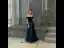 Chic / Belle Bleu Marine Robe De Bal 2019 Princesse De l'épaule Manches Courtes Glitter Étoile Tribunal Train Volants Dos Nu Robe De Ceremonie