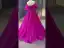 Fashion Fuchsia Beading Prom Dresses 2023 Ball Gown Off-The-Shoulder Short Sleeve Backless Floor-Length / Long Prom Formal Dresses