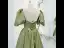 Vintage / Retro Sage Green Princess Prom Dresses 2021 Crossed Straps Backless Beading Pearl Floor-Length / Long Satin Scoop Neck Dancing Homecoming Short Sleeve Evening Dresses